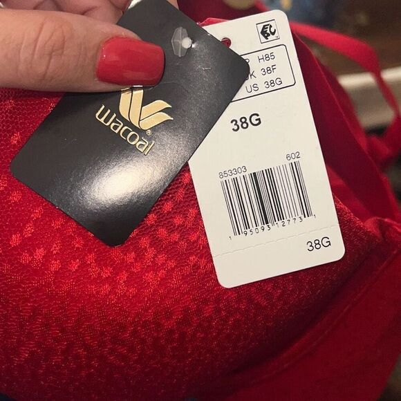 Wacoal NWT Back Appeal Underwire Bra brilliant red full coverage Bra 38G - Picture 7 of 7
